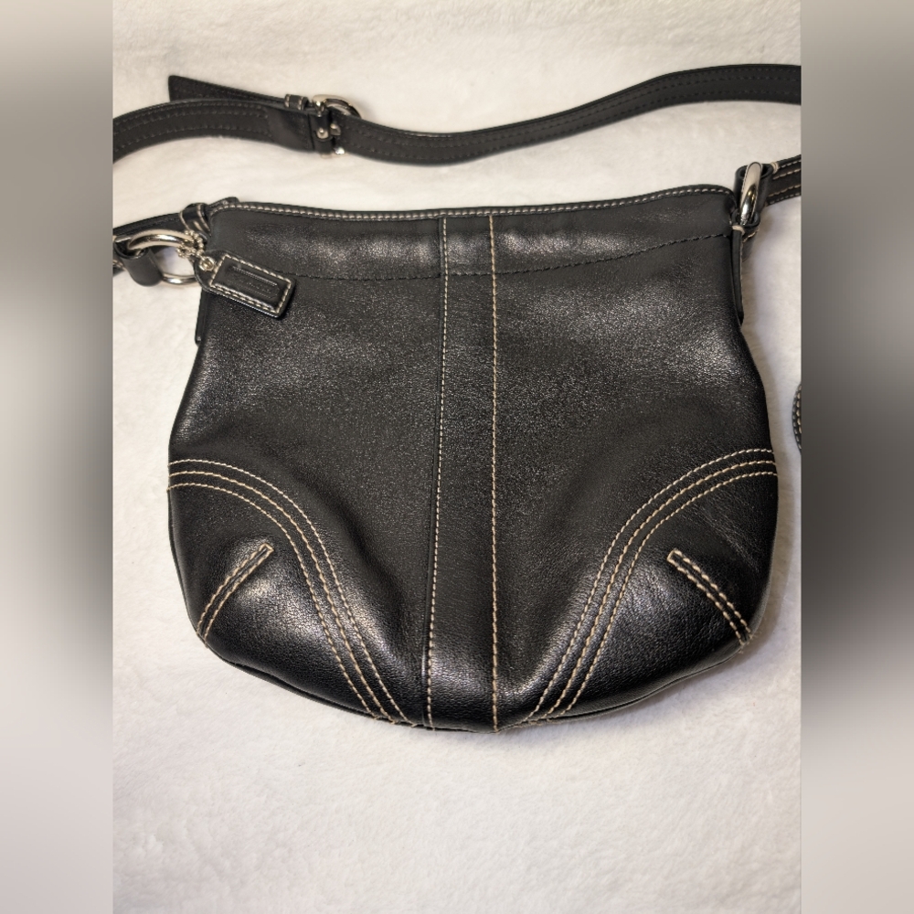 🌠COACH🌠 Black Soho Swingpack Crossbody With Tassel & Contrast Stitching